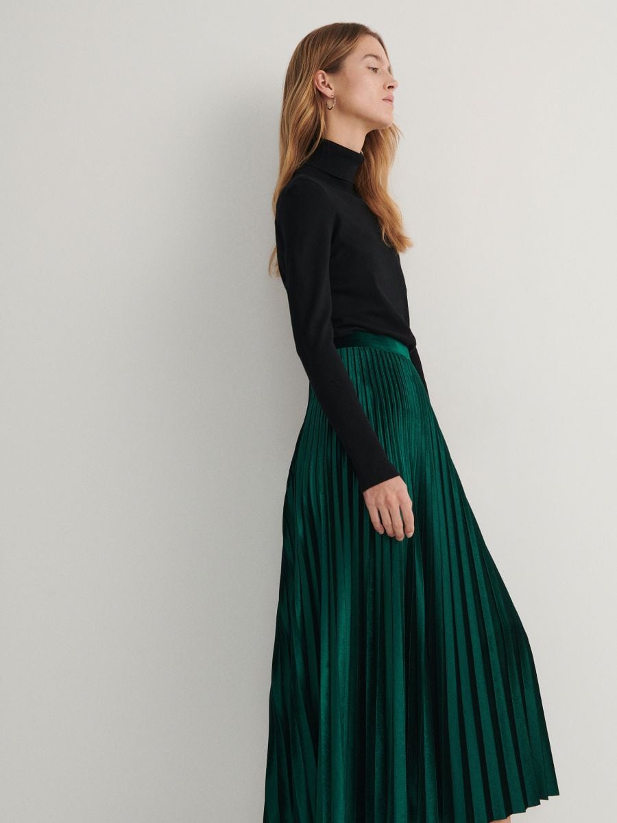 Gonna verde plissettata on sale