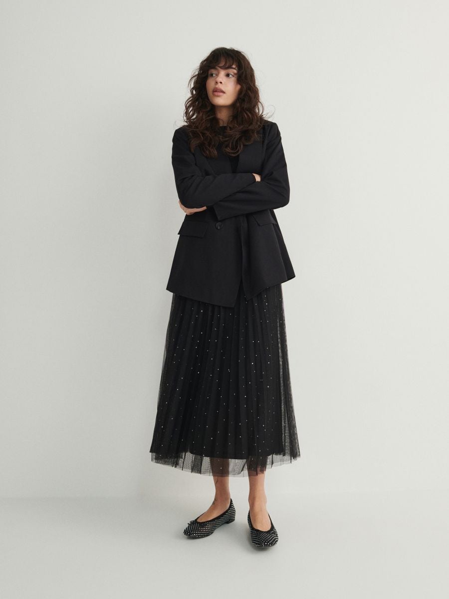 Midi skirt with detailing - black - RESERVED - 2