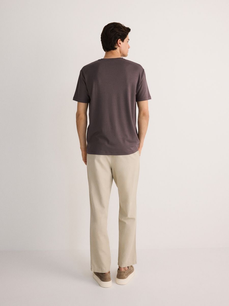 Chino regular trousers with true hemp blend - beige - RESERVED - 2