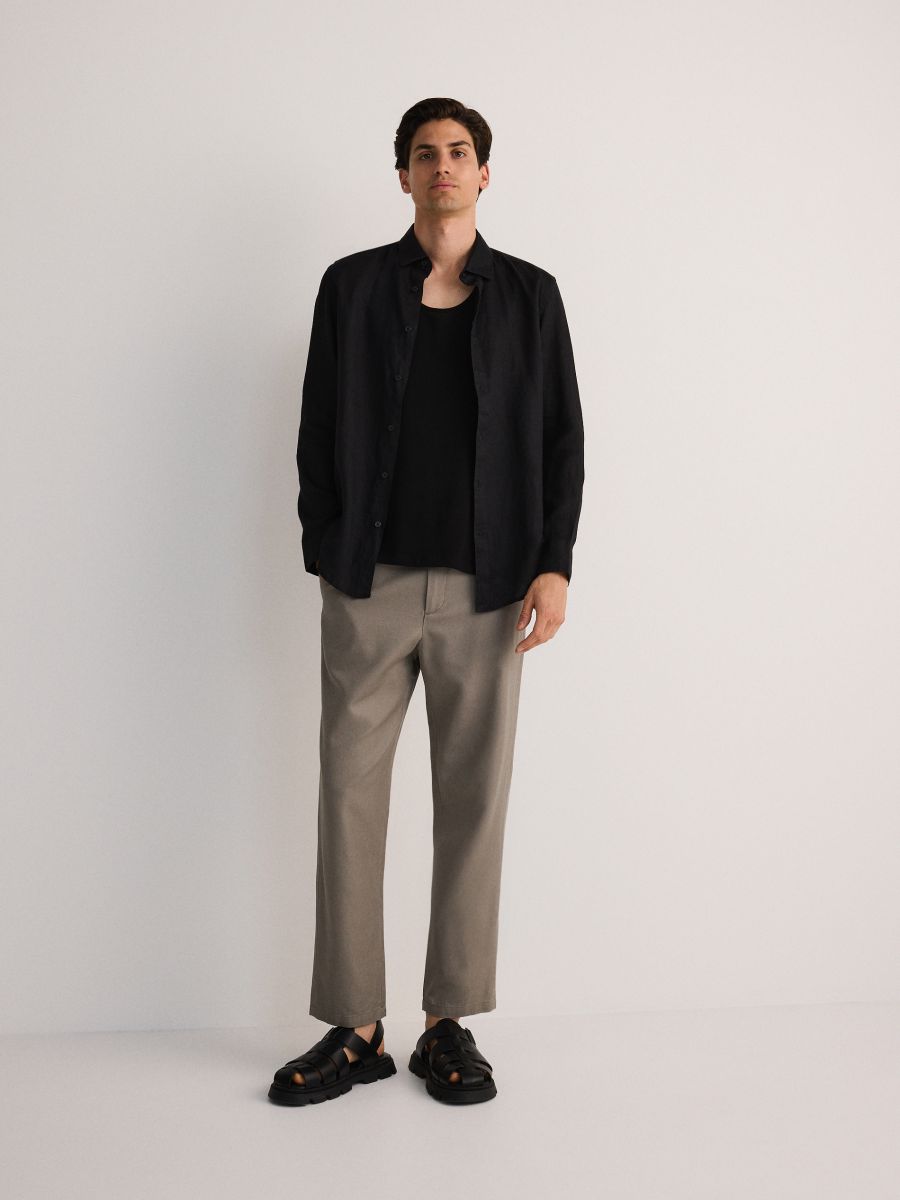 Chino regular trousers with true hemp blend - light olive - RESERVED - 2
