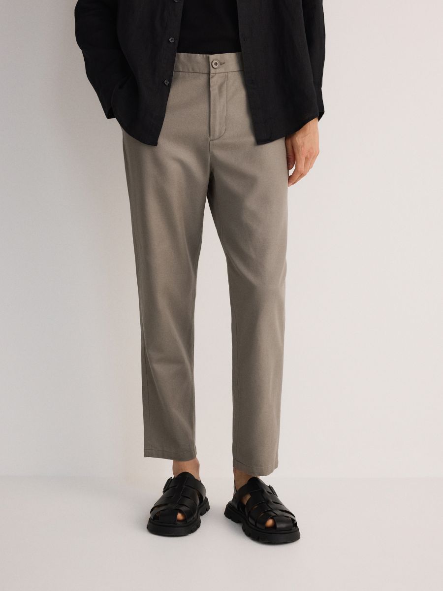 Chino regular trousers with true hemp blend - light olive - RESERVED - 3