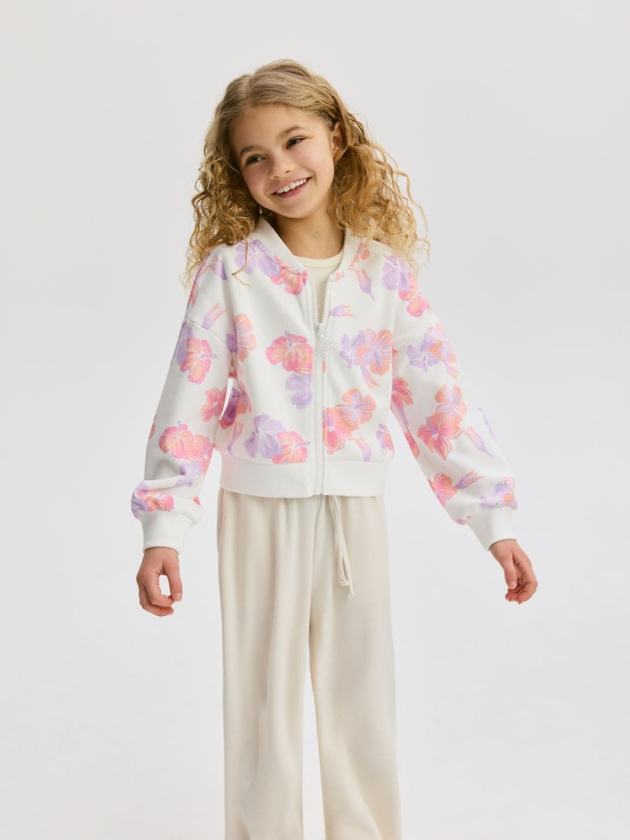Sweat à motif fleuri - crème - RESERVED - 2