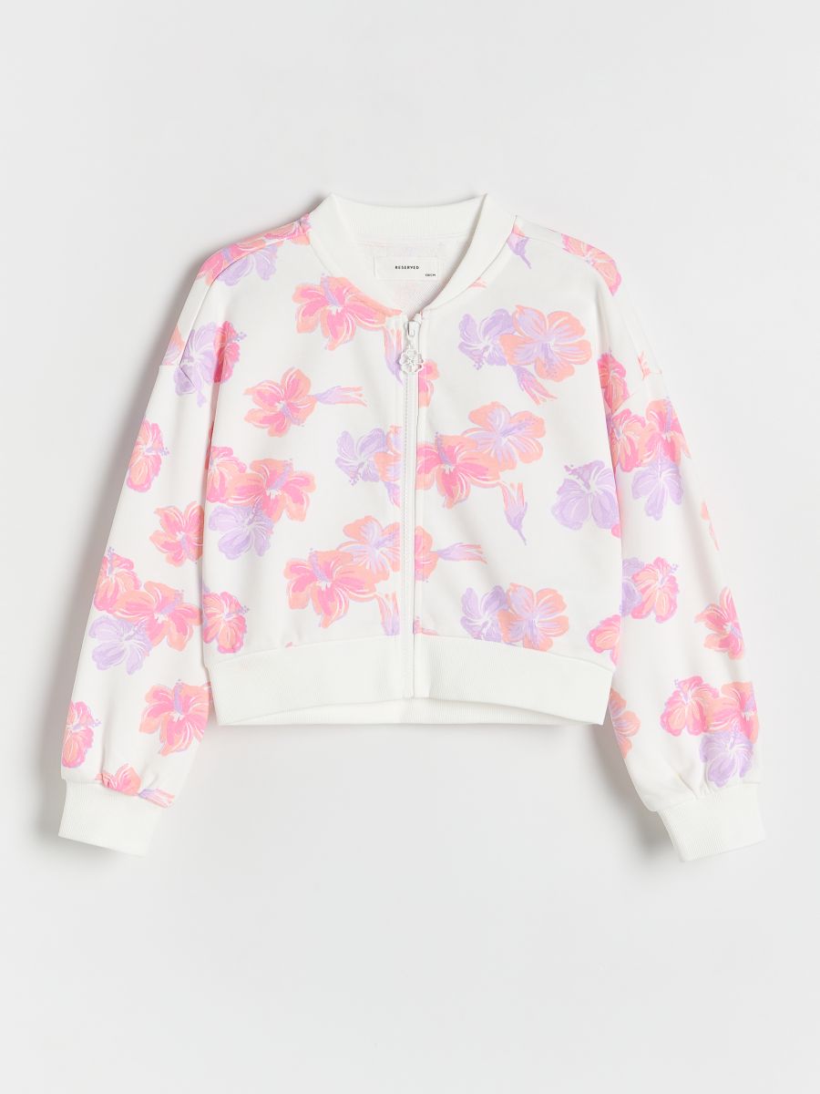 Sweat à motif fleuri - crème - RESERVED - 3