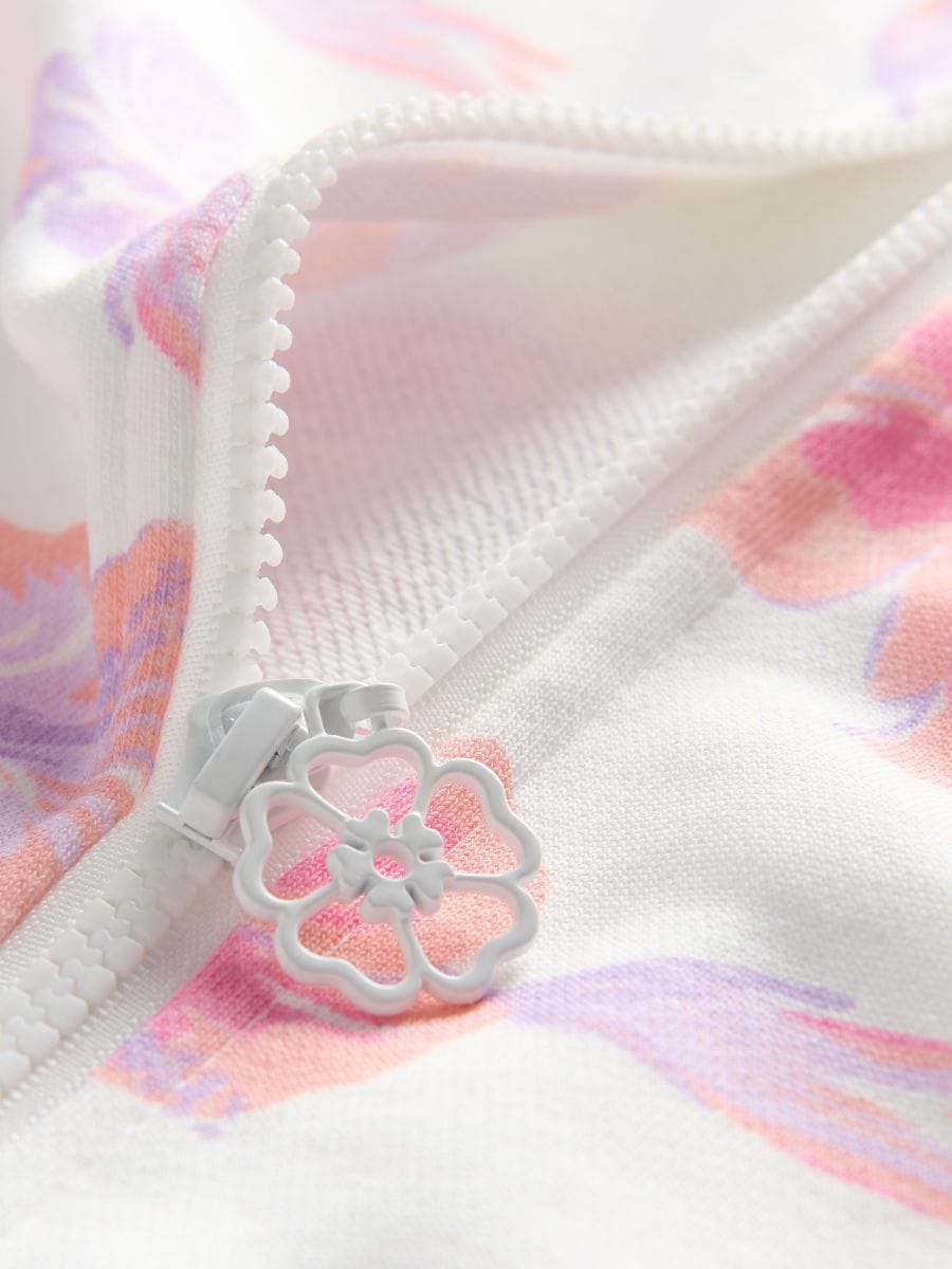 Sweat à motif fleuri - crème - RESERVED - 4