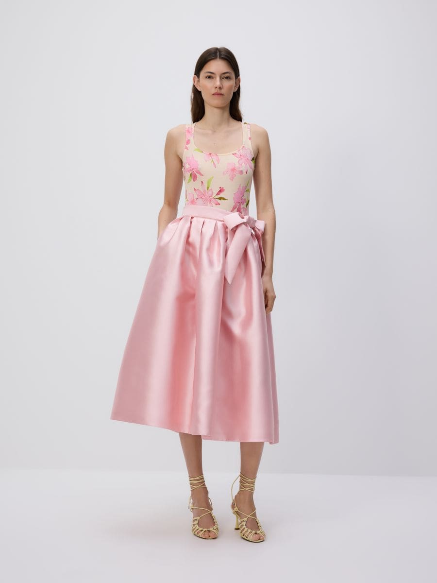 Midirock mit Bindedetail - pastellrosa - RESERVED - 3