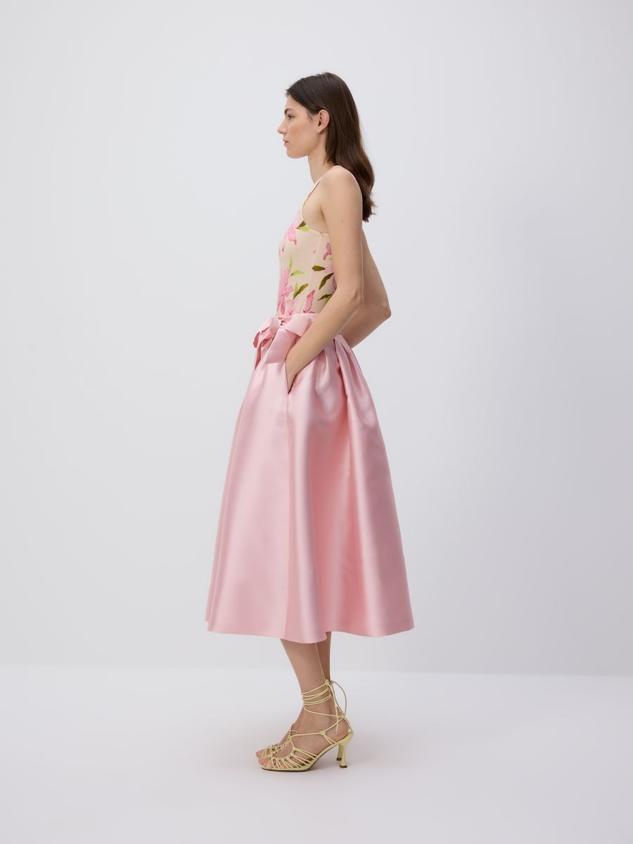 Midirock mit Bindedetail - pastellrosa - RESERVED - 2