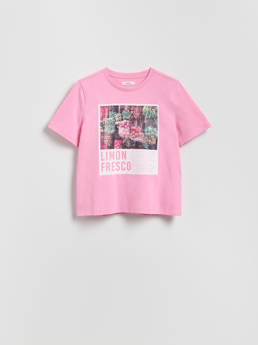 T-shirt boxy - jasnopomarańczowy - RESERVED