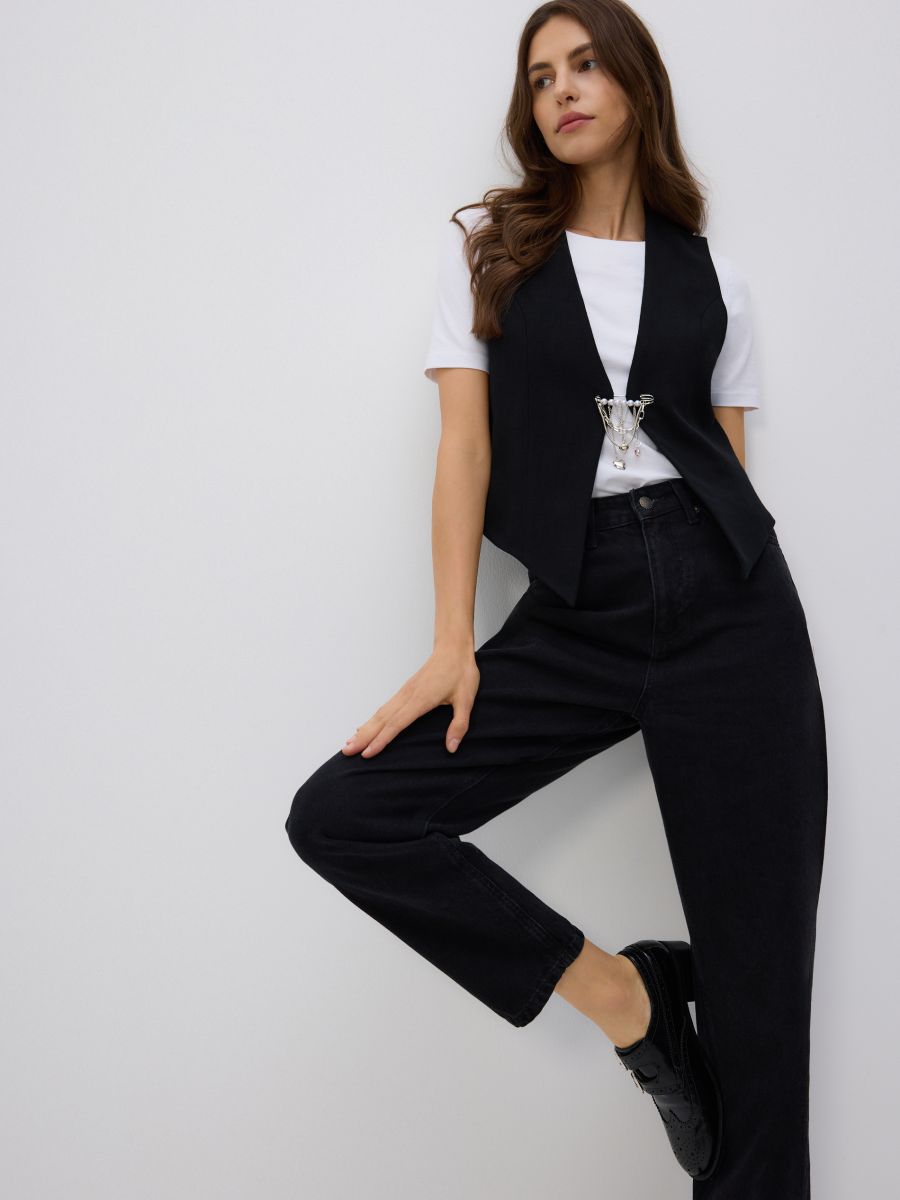 Mom fit jeans - black - RESERVED