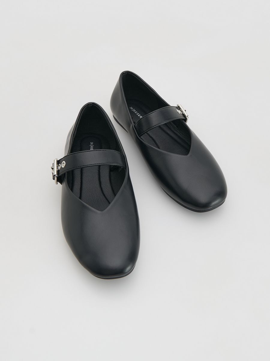 Ballerina’s van kunstleer - zwart - RESERVED