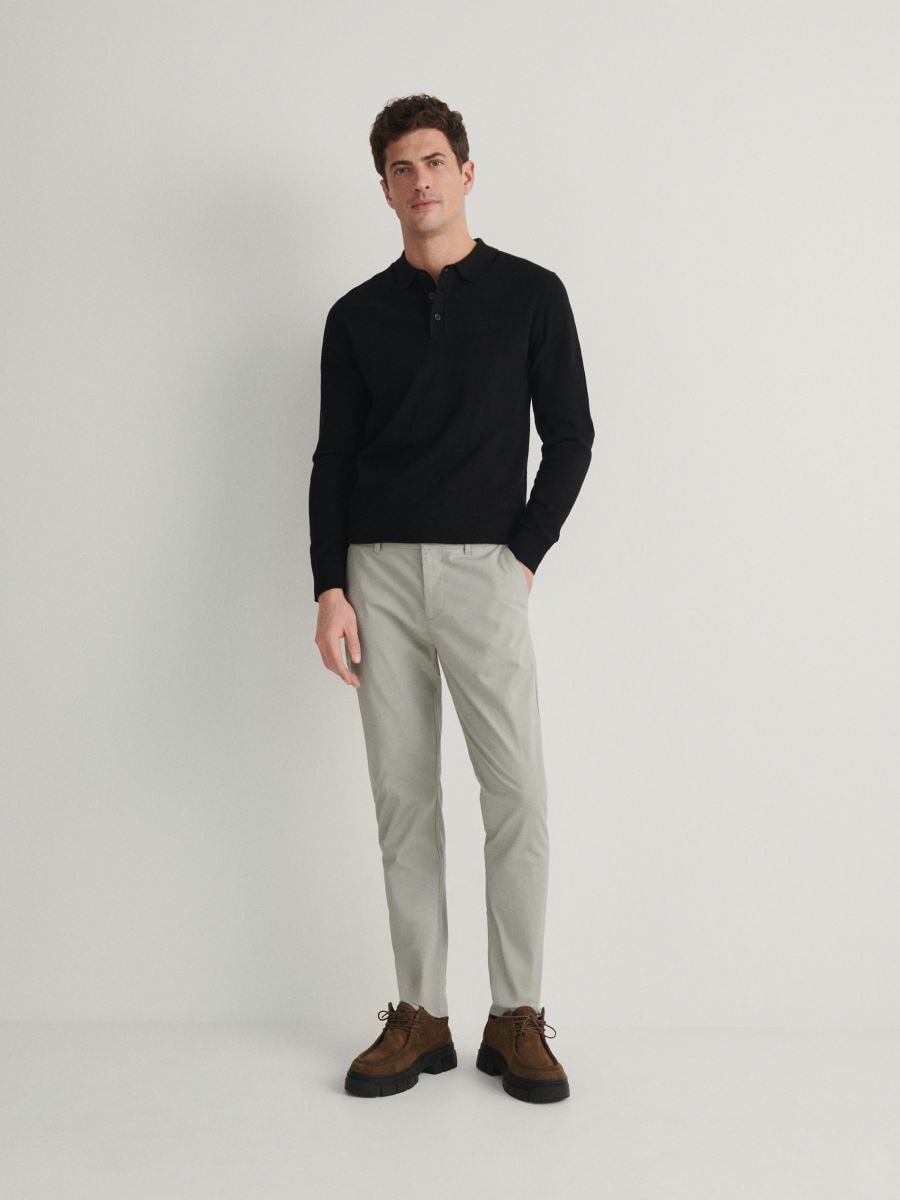 Chino slim fit trousers - light grey - RESERVED