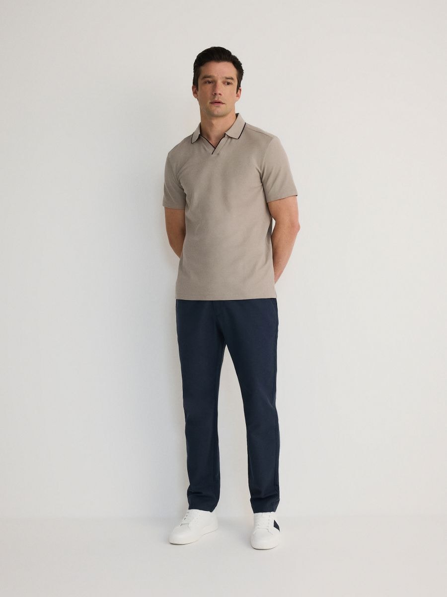 Regular chino trousers with linen blend - indigo - RESERVED - 2