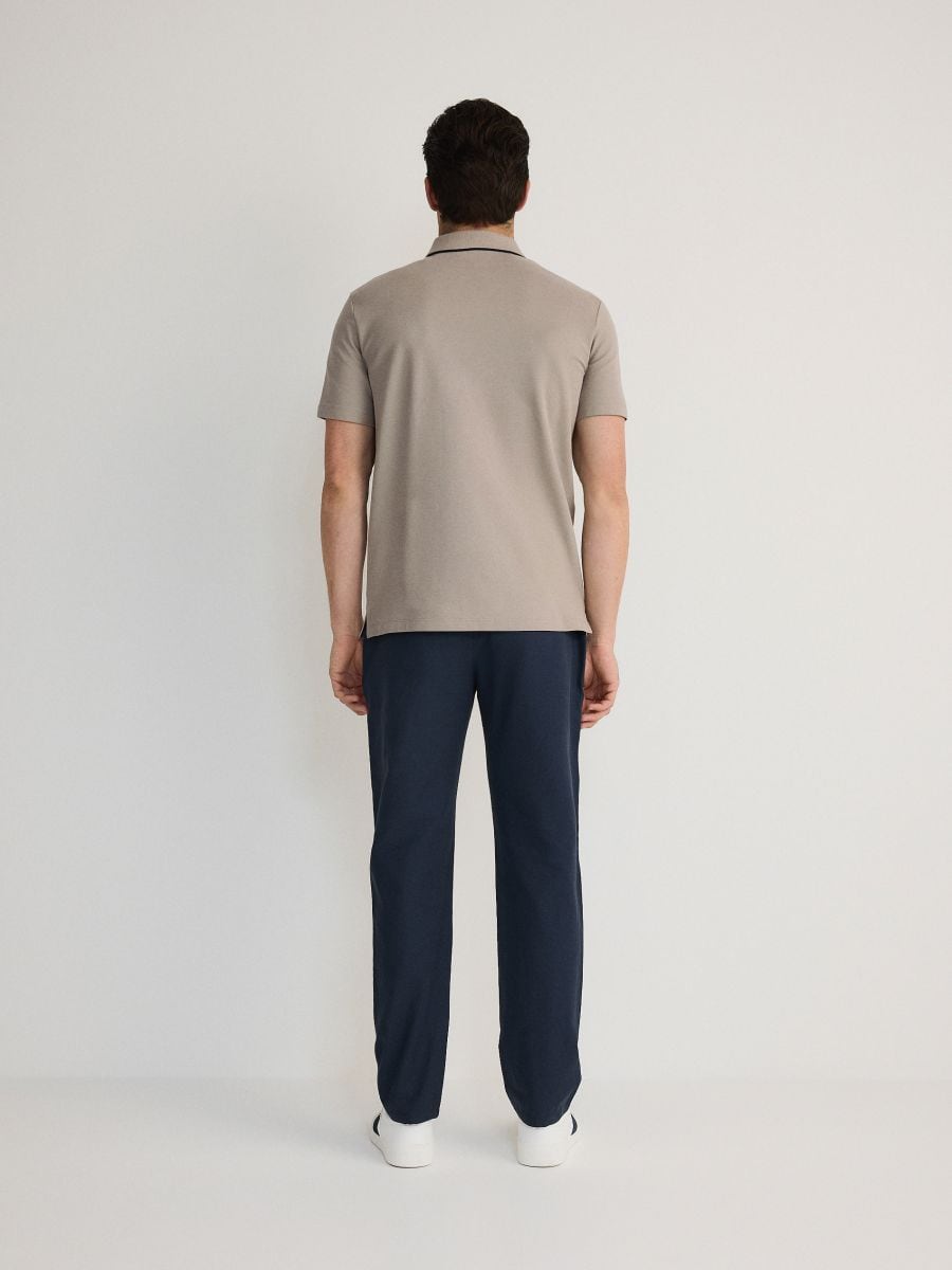 Regular chino trousers with linen blend - indigo - RESERVED - 4
