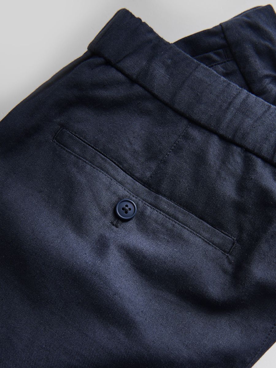 Regular chino trousers with linen blend - indigo - RESERVED - 5