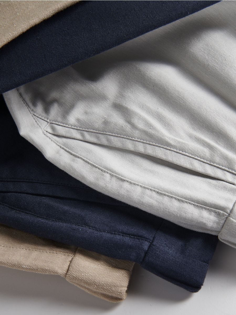 Regular chino trousers with linen blend - indigo - RESERVED - 6