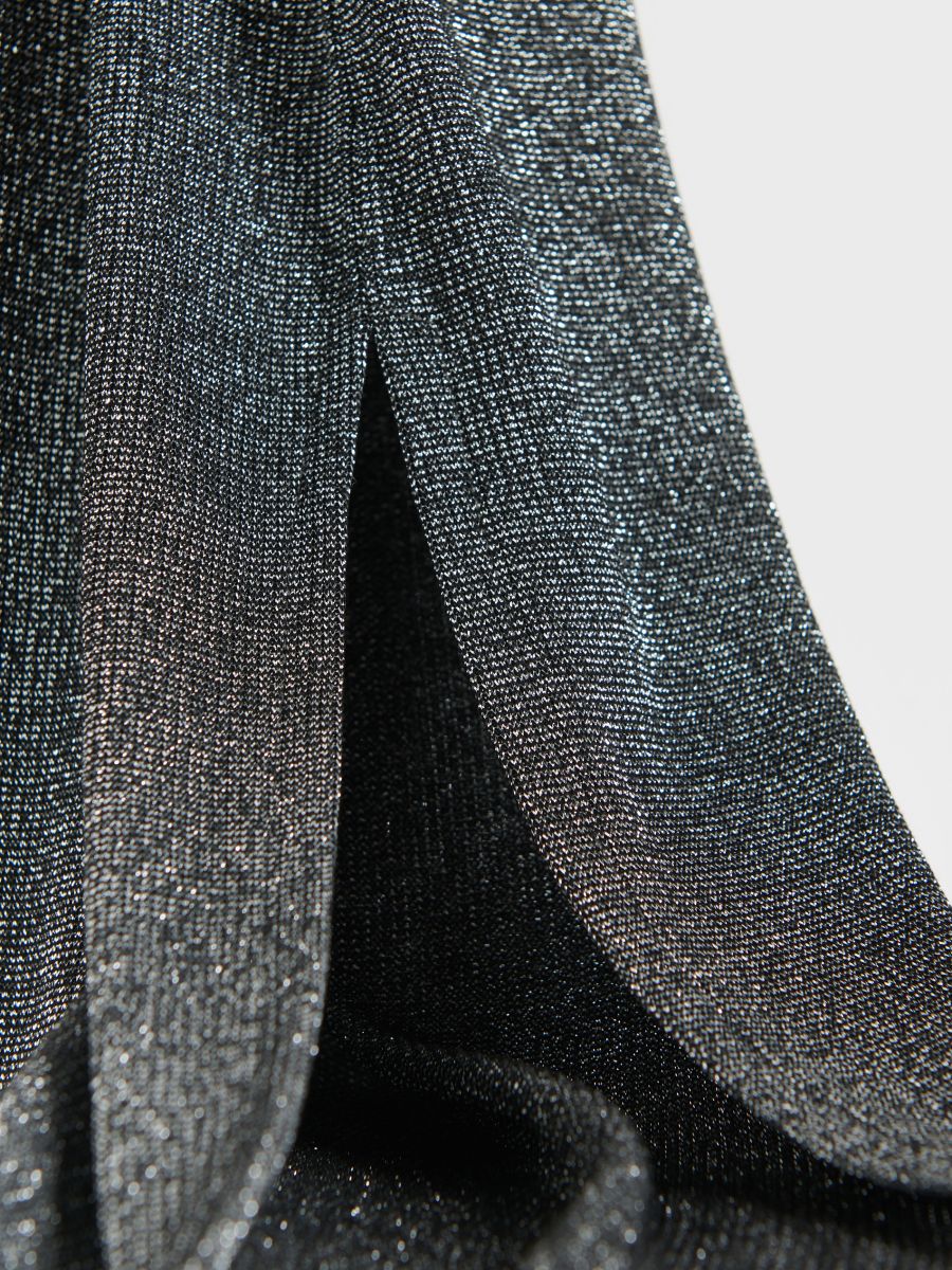 Skirt with metallic thread - dark grey - RESERVED - 5
