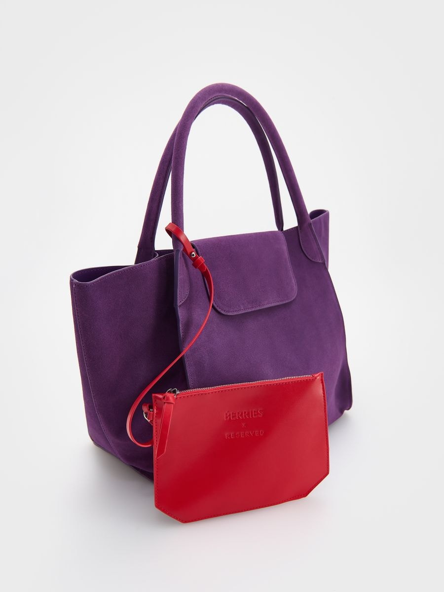 Sac cabas en daim synthétique - violet - RESERVED - 5