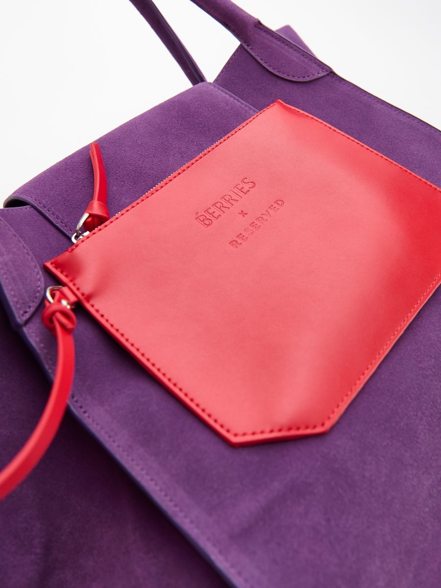 Sac cabas en daim synthétique - violet - RESERVED - 7