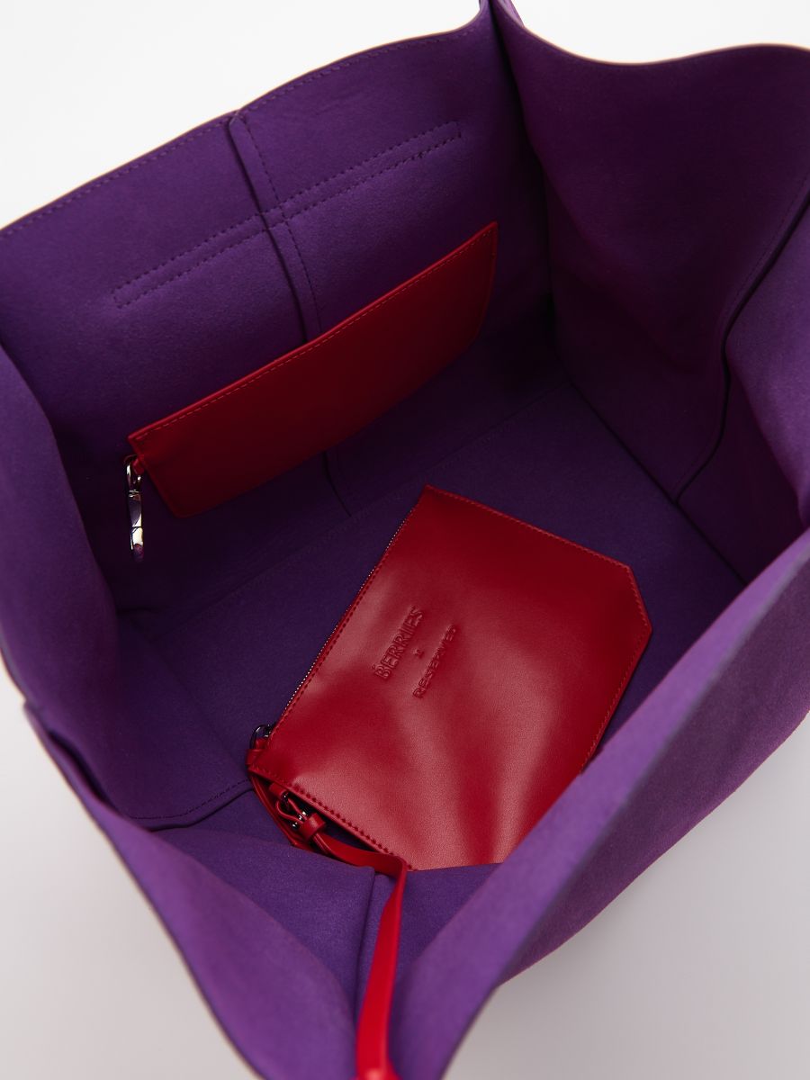 Sac cabas en daim synthétique - violet - RESERVED - 8