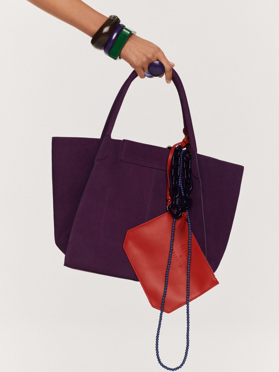 Sac cabas en daim synthétique - violet - RESERVED - 4
