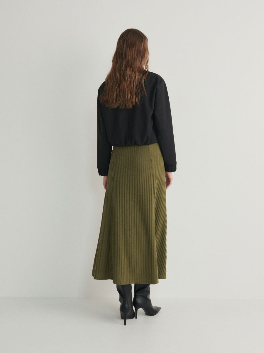 Rebrasto midi krilo - svetla oliva - RESERVED - 4