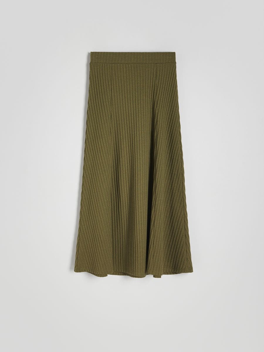 Rebrasto midi krilo - svetla oliva - RESERVED - 5