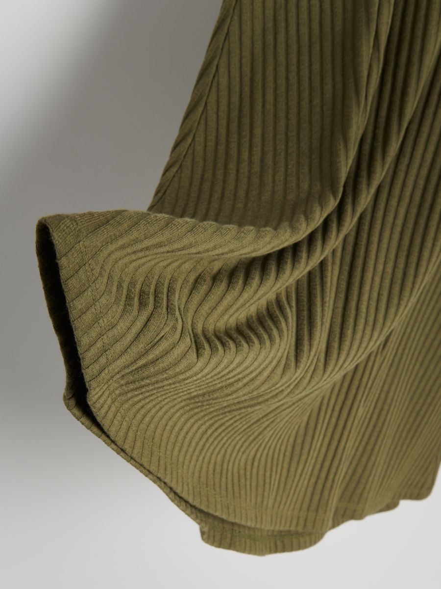 Rebrasto midi krilo - svetla oliva - RESERVED - 6