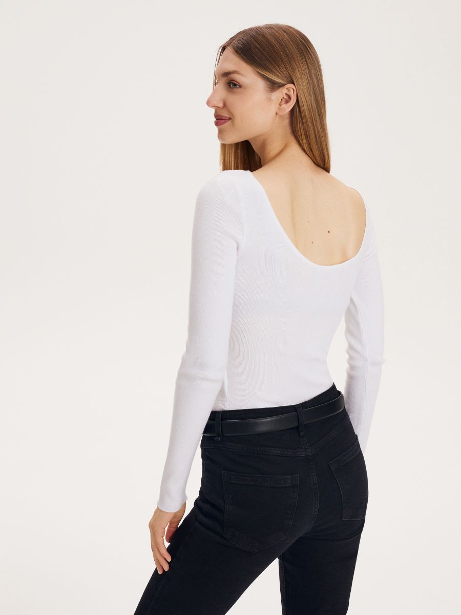 Deep back neck tops 2025