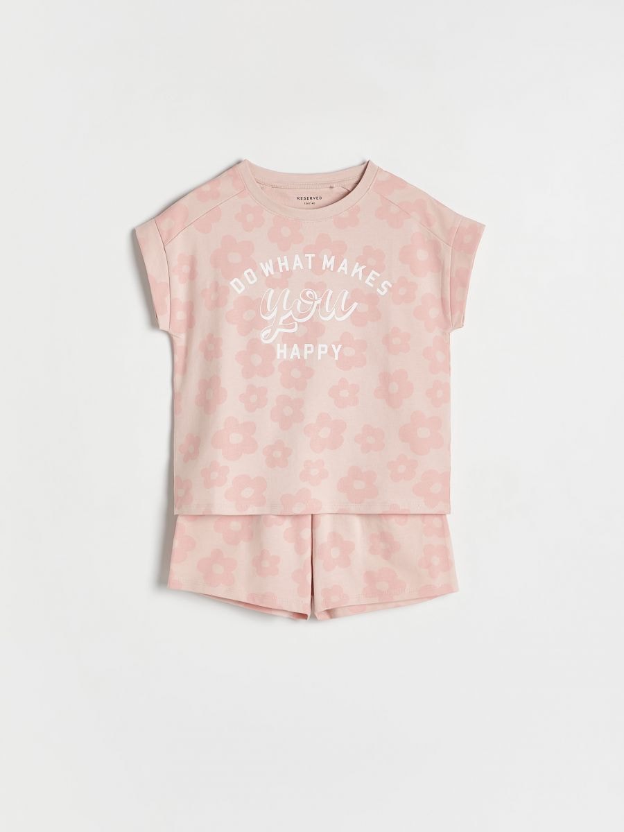 Two piece printed pyjama set - dusty rose - RESERVED