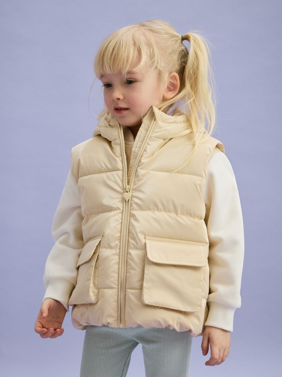 Steppweste mit Kapuze - beige - RESERVED - 2