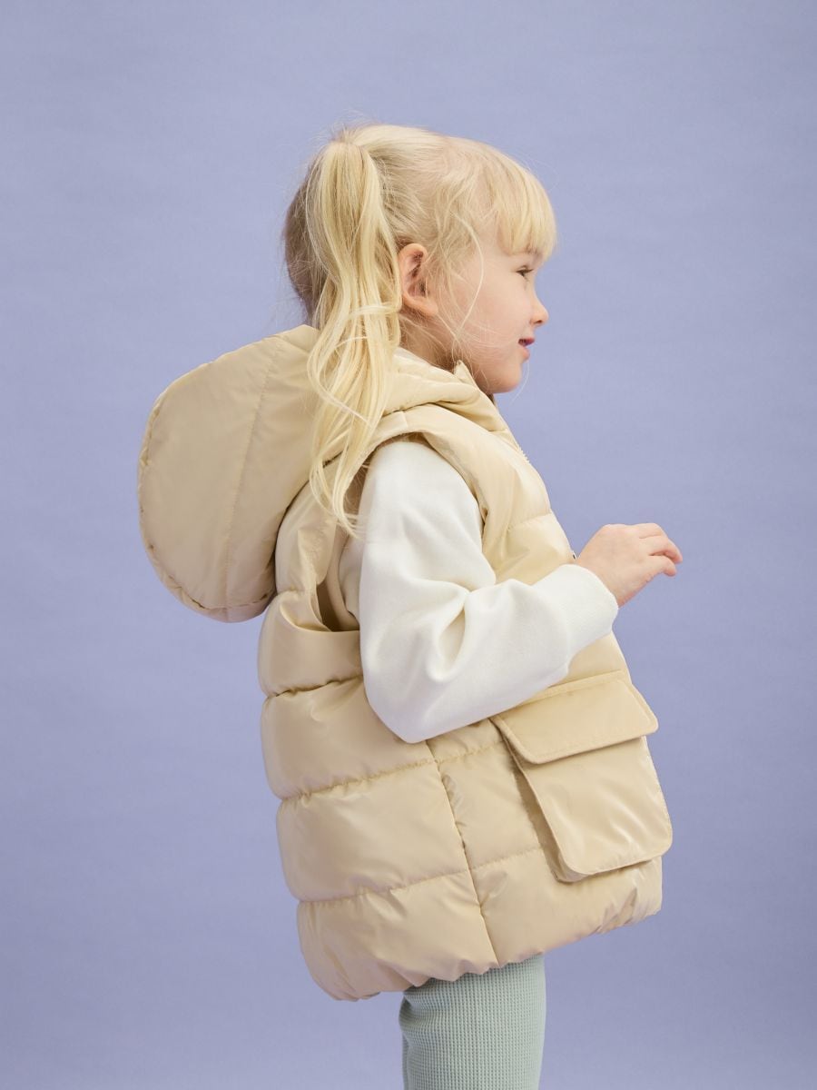 Steppweste mit Kapuze - beige - RESERVED - 3