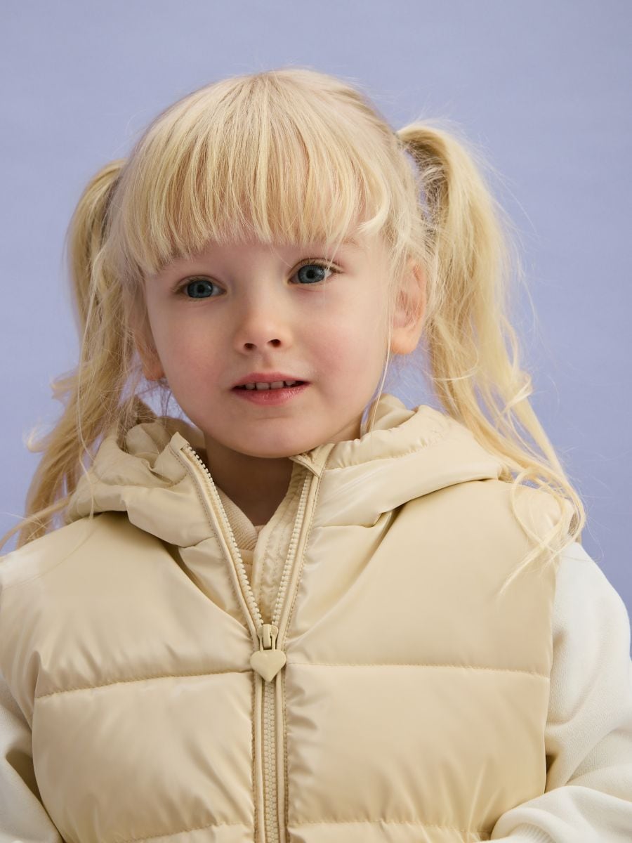 Steppweste mit Kapuze - beige - RESERVED - 5