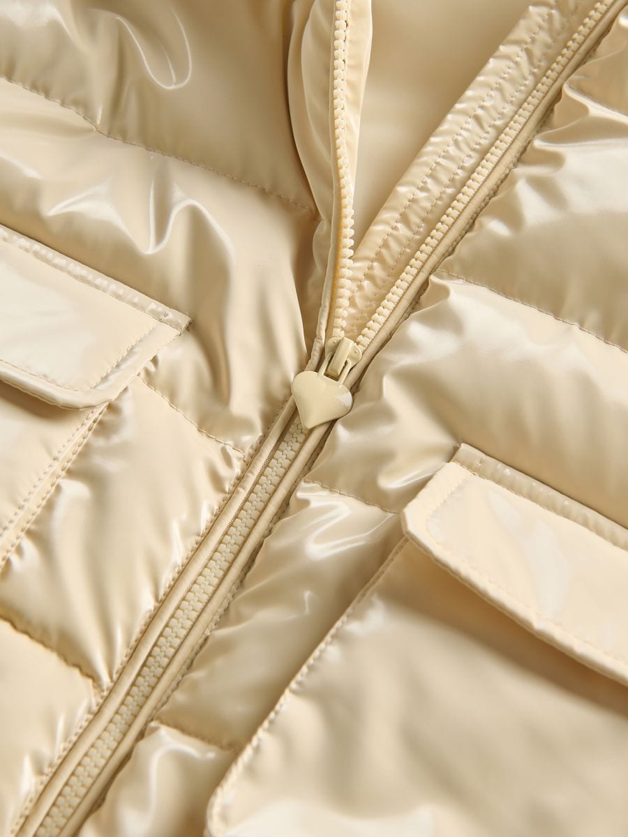 Steppweste mit Kapuze - beige - RESERVED - 6