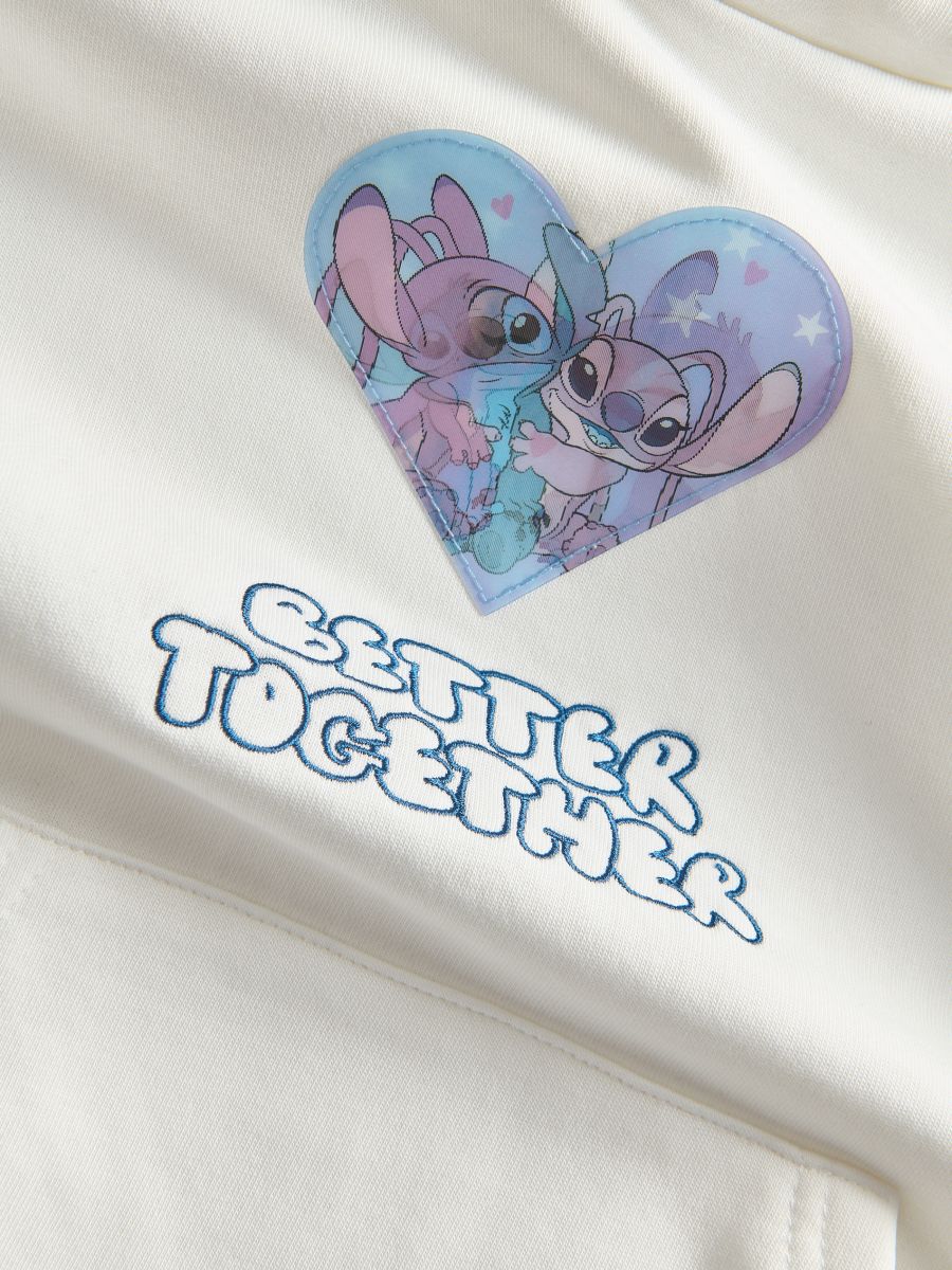 Mikina Lilo & Stitch s 3D aplikací - krémová - RESERVED - 2