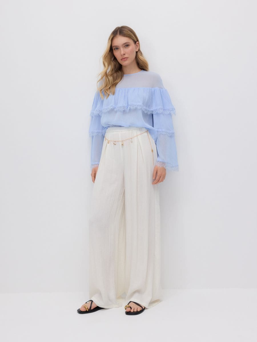 Top with frills - pale blue - RESERVED - 3