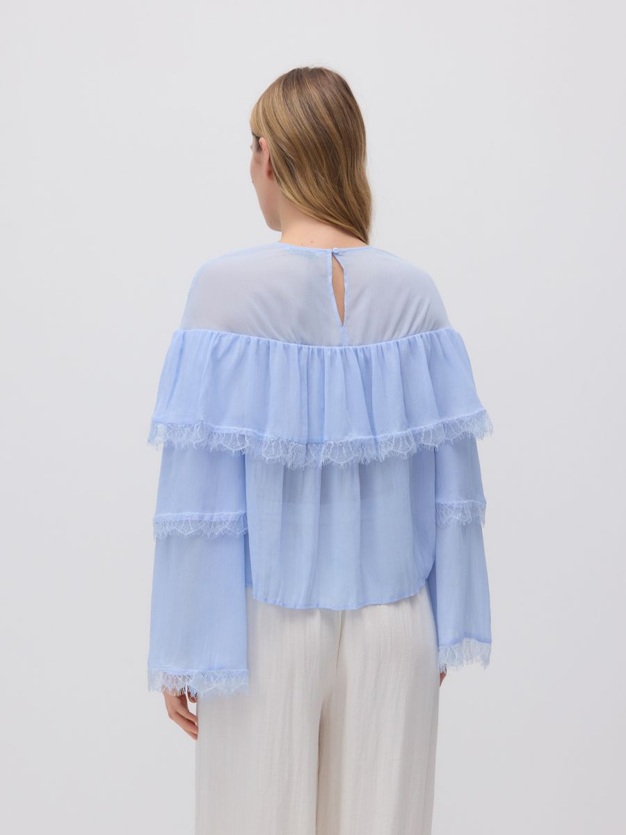 Top with frills - pale blue - RESERVED - 4