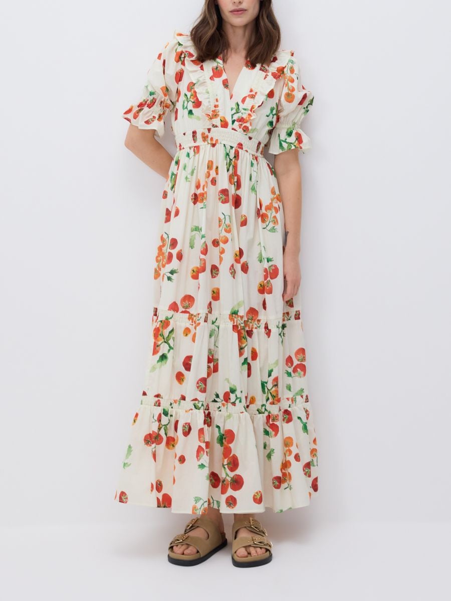 Patterned midi dress - multicolor - RESERVED