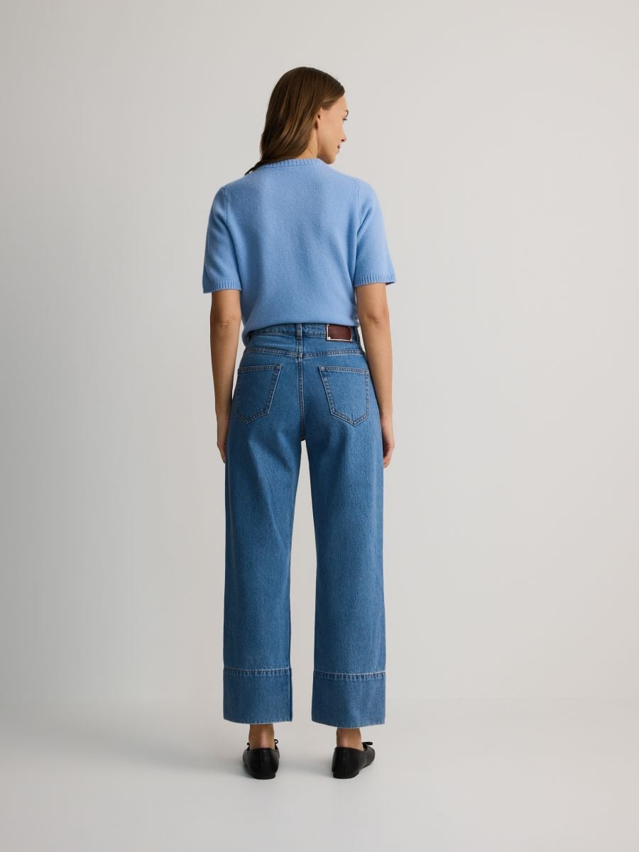 Straight leg jeans with stitching - blue jeans - RESERVED - 4