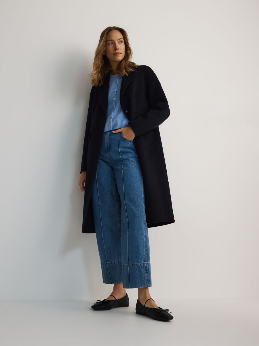 Straight leg jeans with stitching - blue jeans - RESERVED - 3