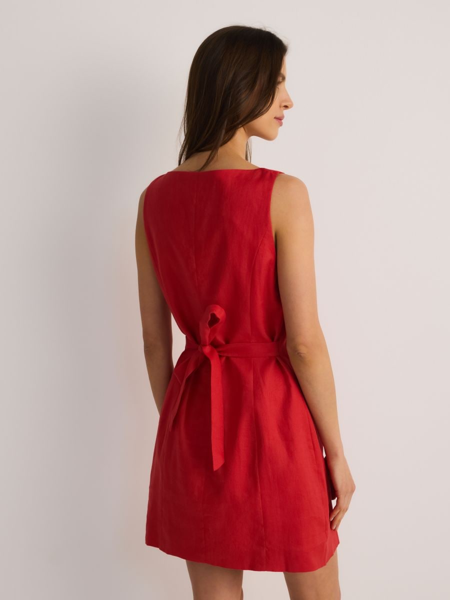 Mini-Leinenkleid - rot - RESERVED - 5