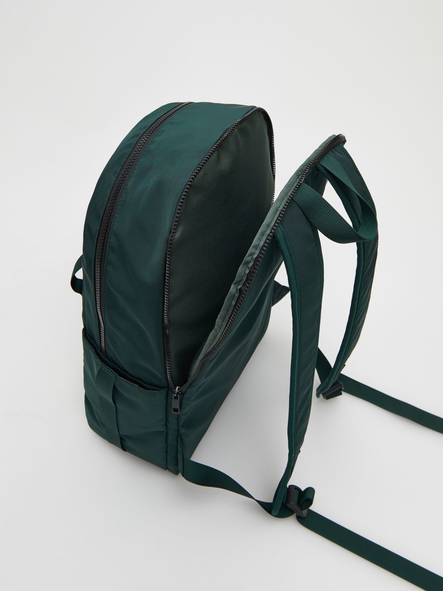Plain fabric backpack - teal green - RESERVED - 7