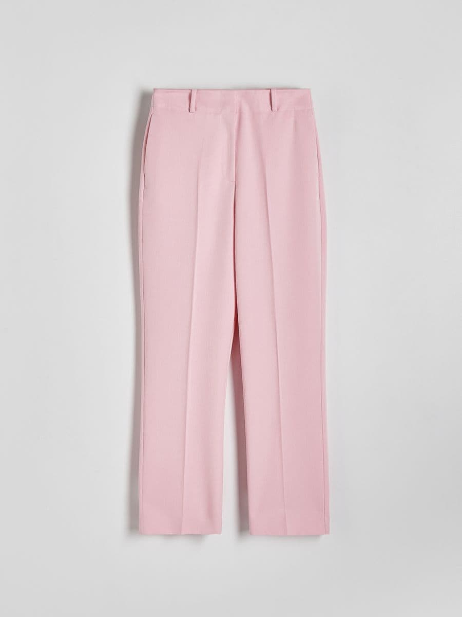 Cigarette trousers with viscose blend - pink - RESERVED - 4