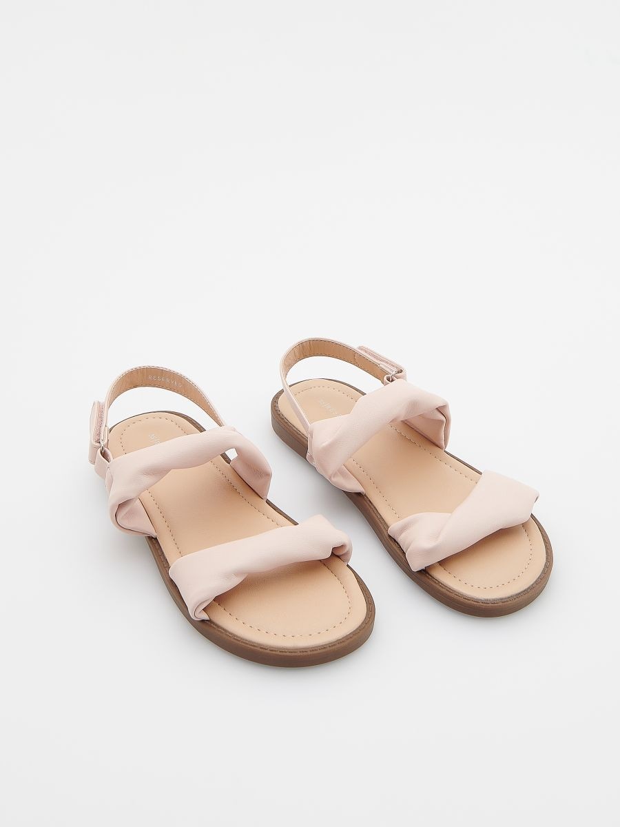 Sandale din piele ecologică - roz-pastel - RESERVED