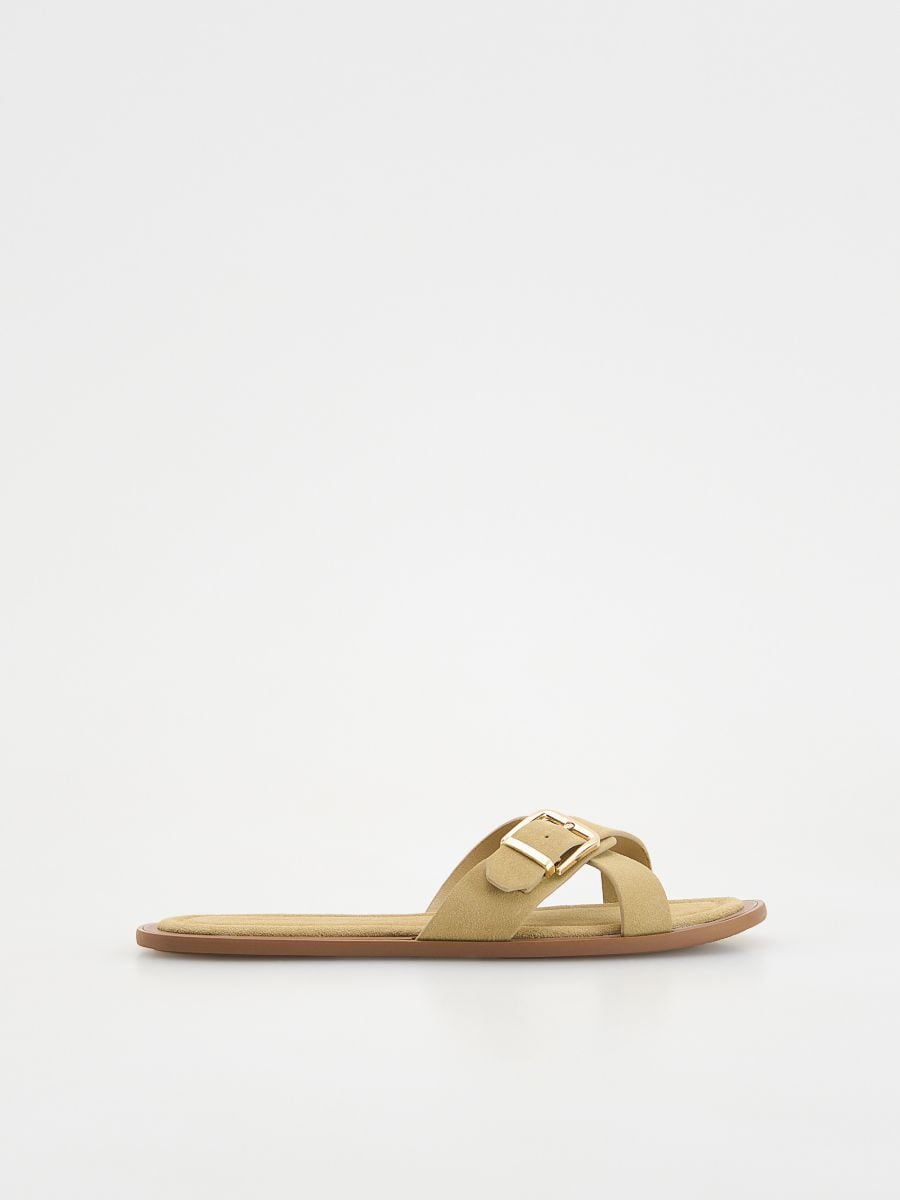 Mules en daim avec boucles - Beige - RESERVED - 2