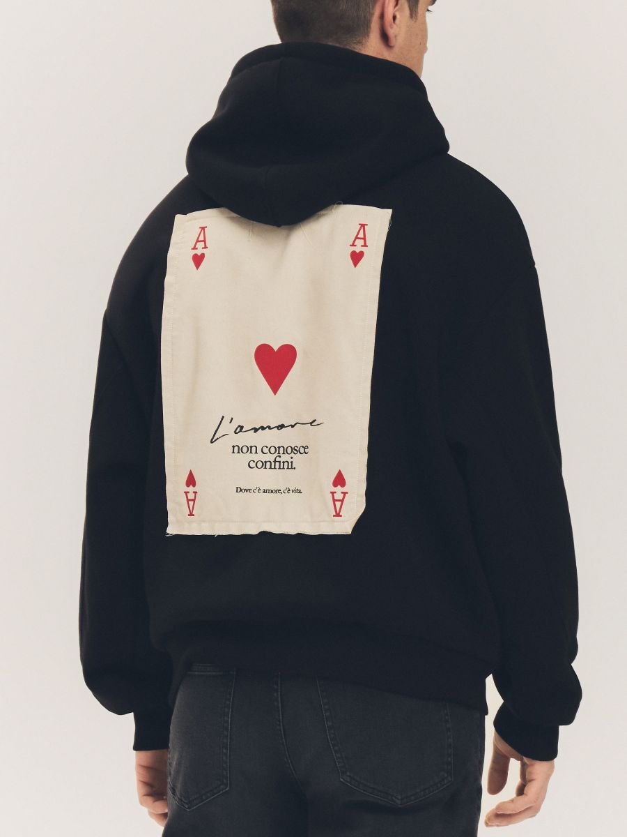 Sweatshirt mit Aufnäher - schwarz - RESERVED