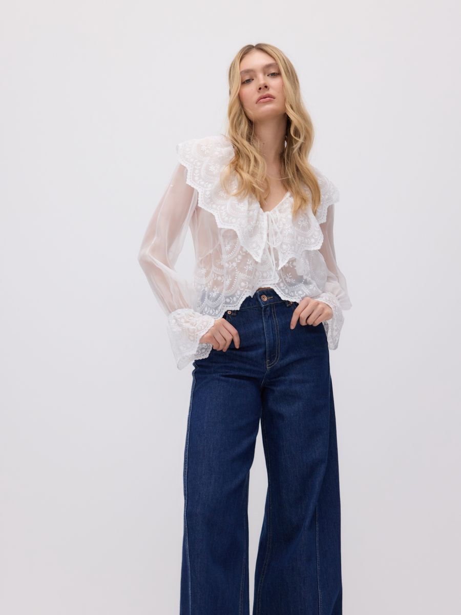 Ruffle hem blouse - white - RESERVED - 2