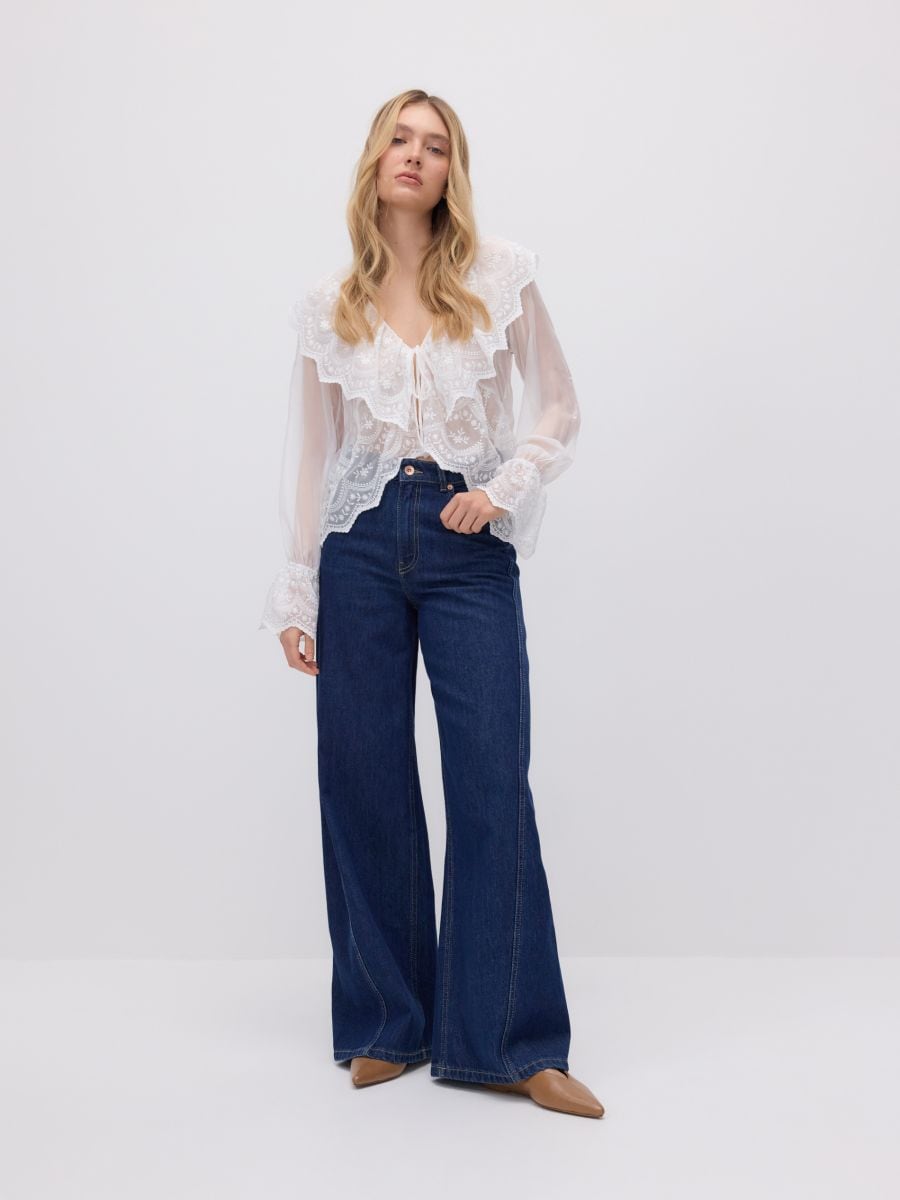 Ruffle hem blouse - white - RESERVED - 4