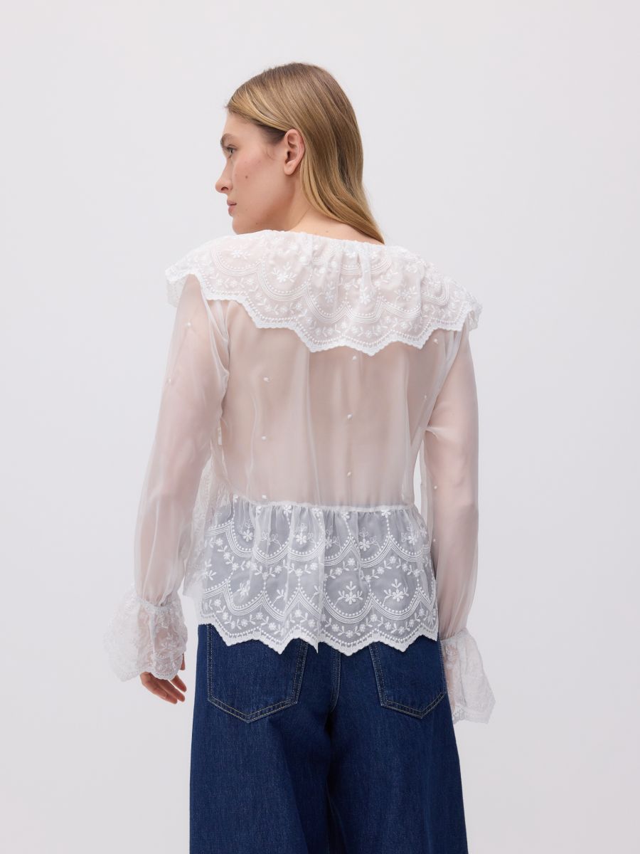 Ruffle hem blouse - white - RESERVED - 5