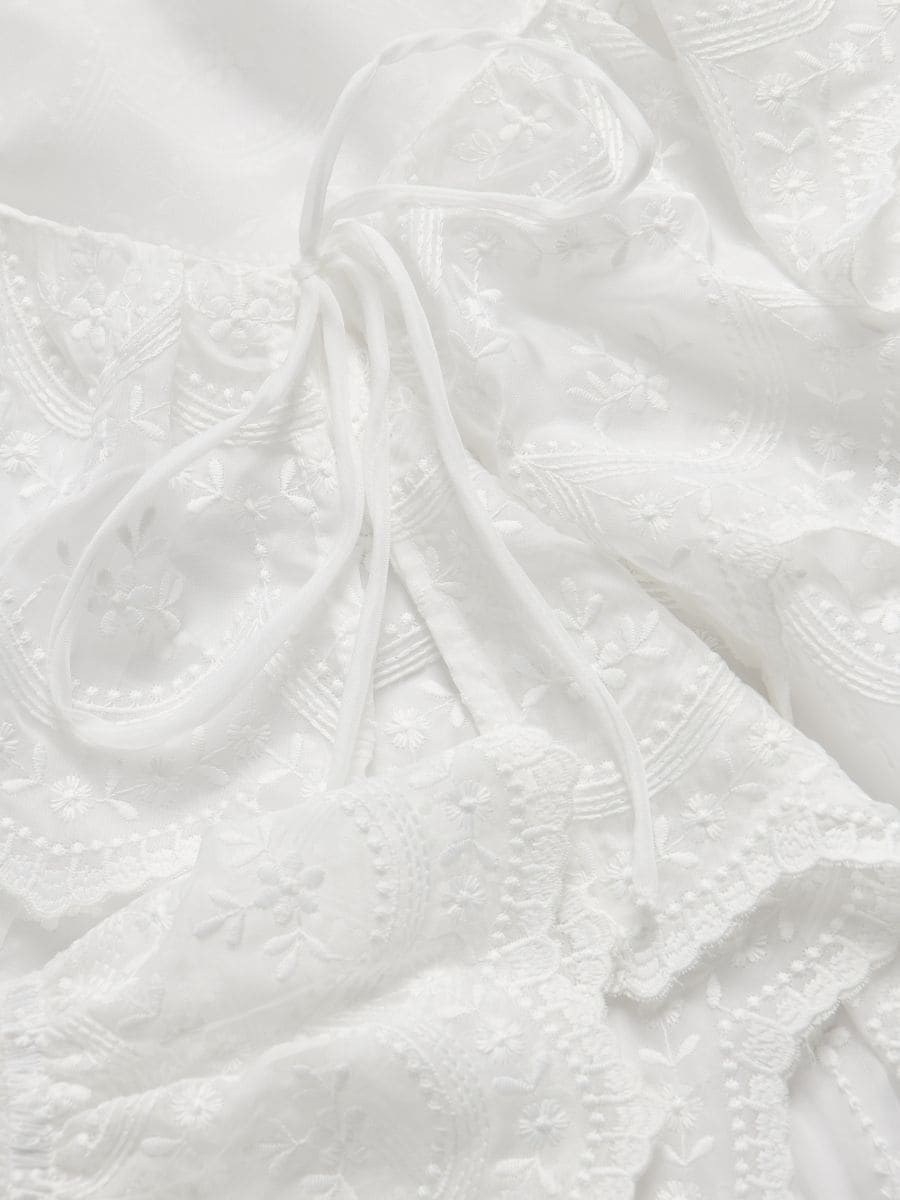 Ruffle hem blouse - white - RESERVED - 7