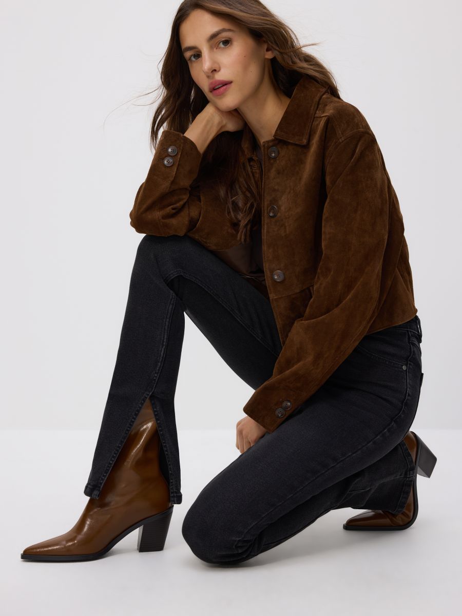 LADIES` JEANS TROUSERS - negru - RESERVED