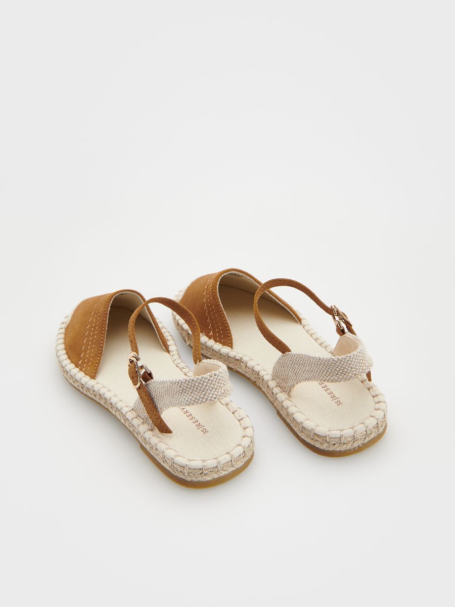 Sandals made of combined materials - brown - RESERVED - 4